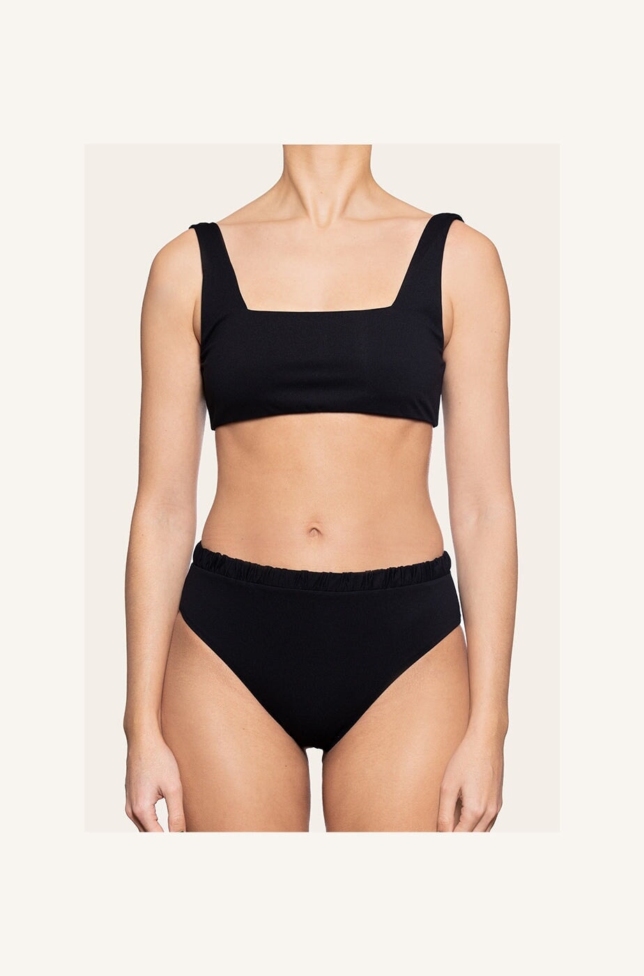 Allegra Bottom in Midnight Black Two-Piece Bikini Arloe