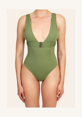 Nola in Sage Green / White Straps One-Piece Swimsuit Arloe
