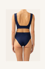 Margot in Belize Blue / Charcoal Black One-Piece Swimsuit Arloe