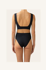 Margot in Belize Blue / Charcoal Black One-Piece Swimsuit Arloe