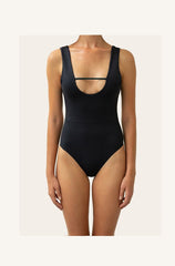 Margot in Belize Blue / Charcoal Black One-Piece Swimsuit Arloe
