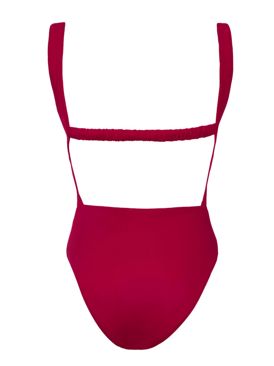 Ines in Bordeaux Red