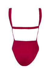 Ines in Bordeaux Red One-Piece Swimsuit Arloe