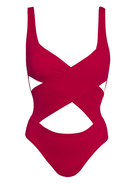 Iris in Bordeaux Red