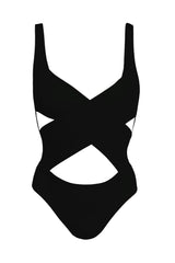 Iris in Midnight Black One-Piece Swimsuit Arloe
