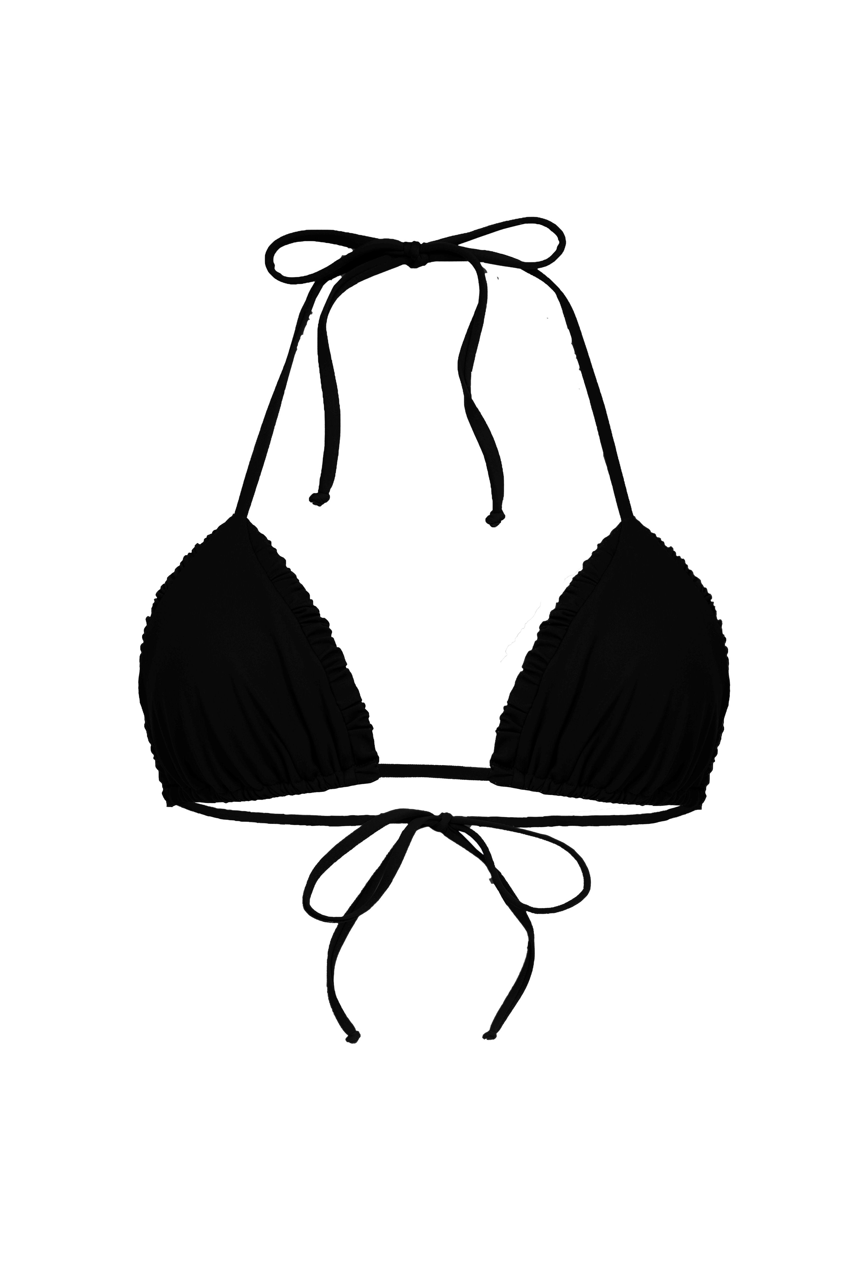 Our Billie Bikini triangle top is a timeless classic triangle and is detailed with the Arloe signature crunch. It features self tie straps at the neck and back for a fully customisable fit.   It is a perfect match for our Billie Bottom.