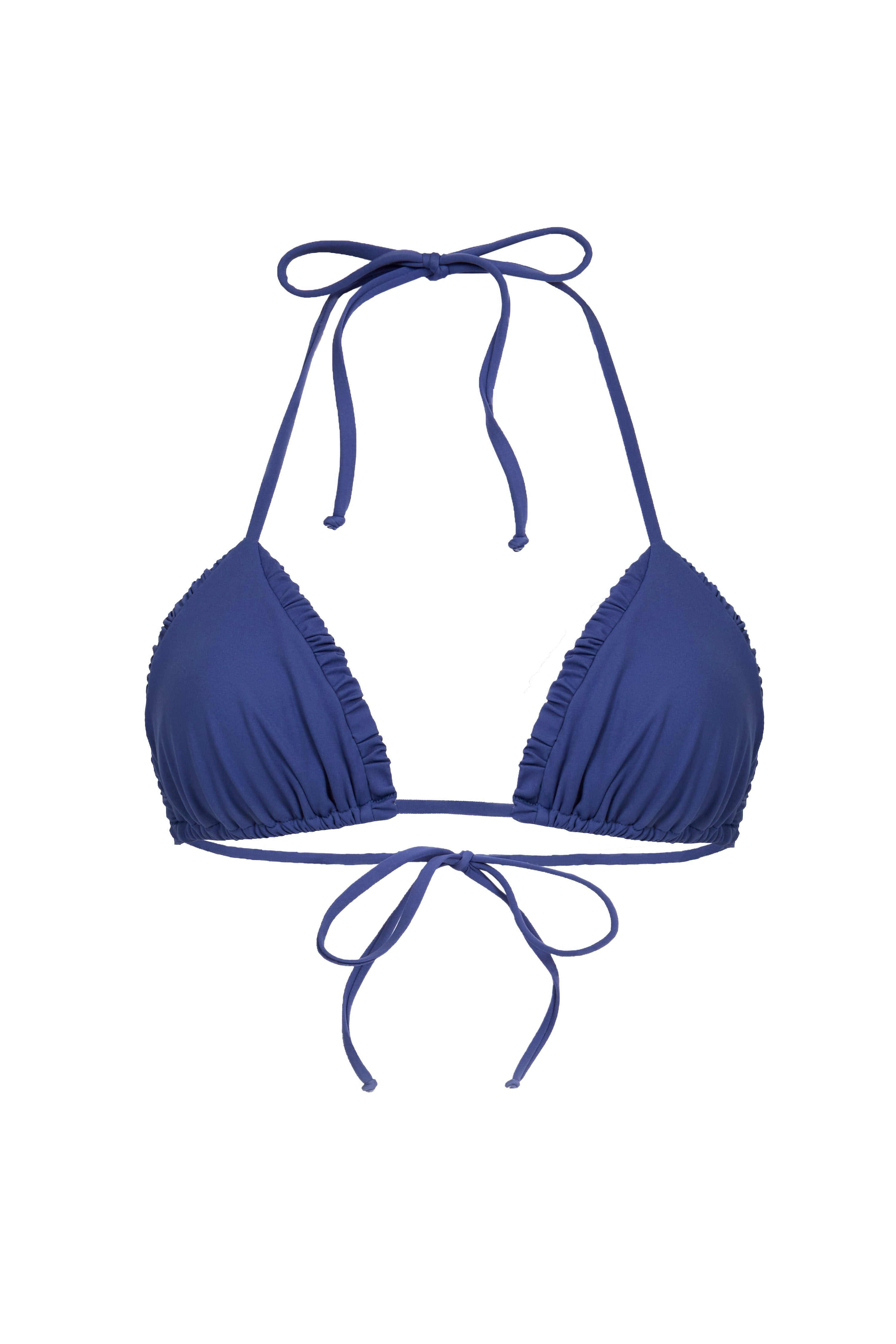 Our Billie Bikini triangle top is a timeless classic triangle and is detailed with the Arloe signature crunch. It features self tie straps at the neck and back for a fully customisable fit.   It is a perfect match for our Billie Bottom.