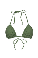 Our Billie Bikini triangle top is a timeless classic triangle and is detailed with the Arloe signature crunch. It features self tie straps at the neck and back for a fully customisable fit.   It is a perfect match for our Billie Bottom.