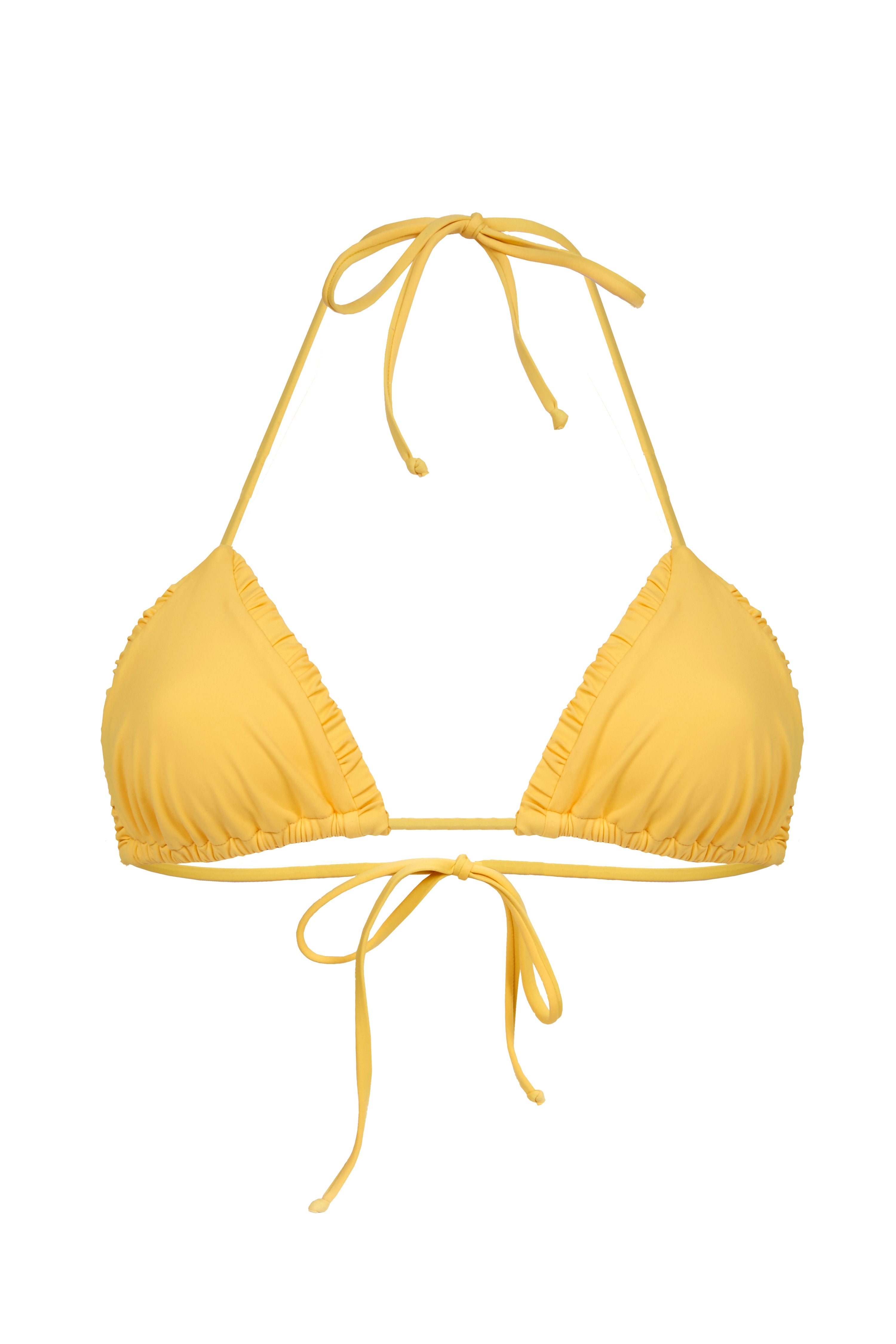 Our Billie Bikini triangle top is a timeless classic triangle and is detailed with the Arloe signature crunch. It features self tie straps at the neck and back for a fully customisable fit.   It is a perfect match for our Billie Bottom.
