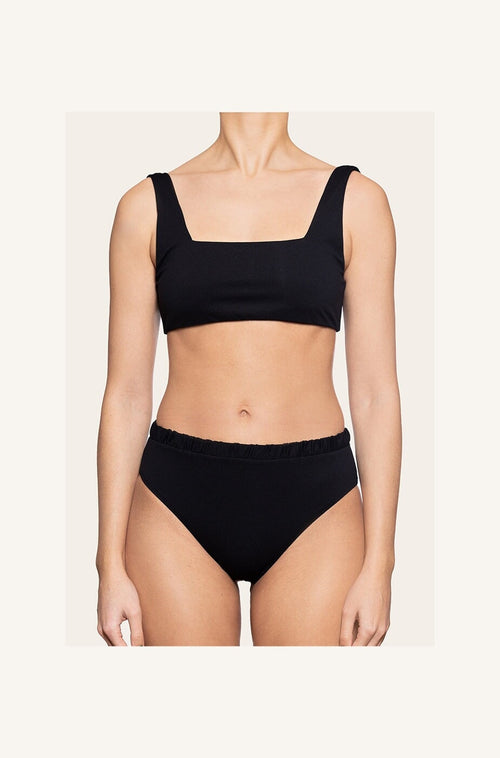 Allegra Bottom in Midnight Black Two-Piece Bikini Arloe 
